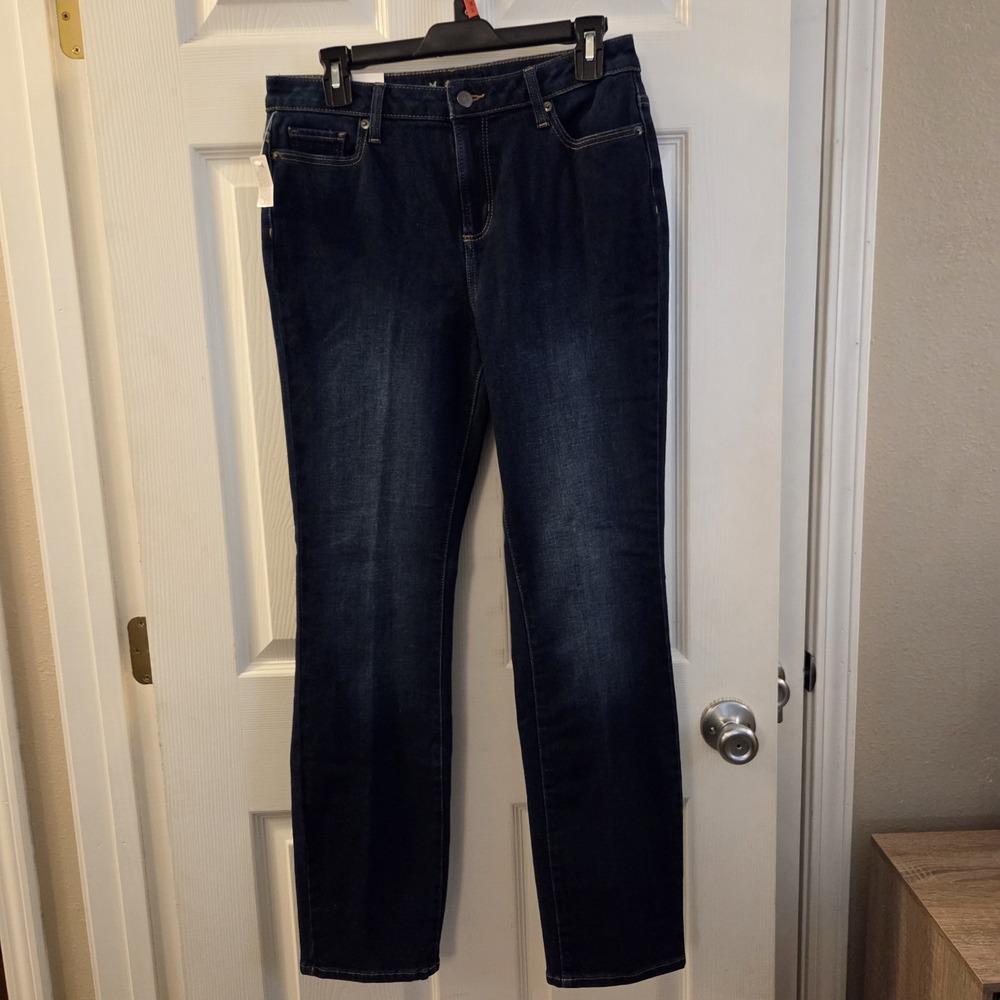Member's Mark sz 6 straight jean high rise dark wash NWT casual denim